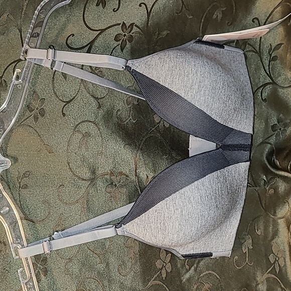 NWT ALL YOU LIVELY, no wire, padded covertable strap bra, gray / black - Picture 7 of 15